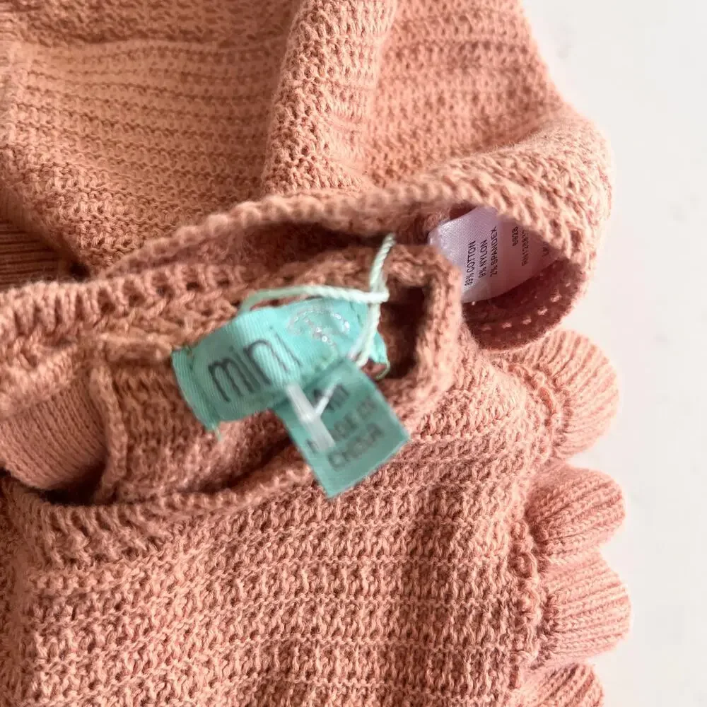 Pompomme Mini P Girls Crochet Ruffle Romper with Hat size 24 months NWT